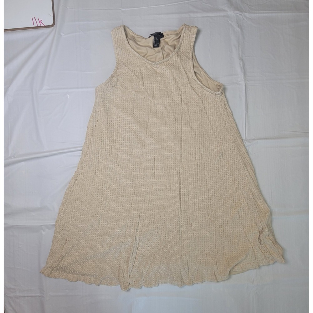 Womens Forever 21 tunic blouse or dress. Tan. Size Small. Waffle material.